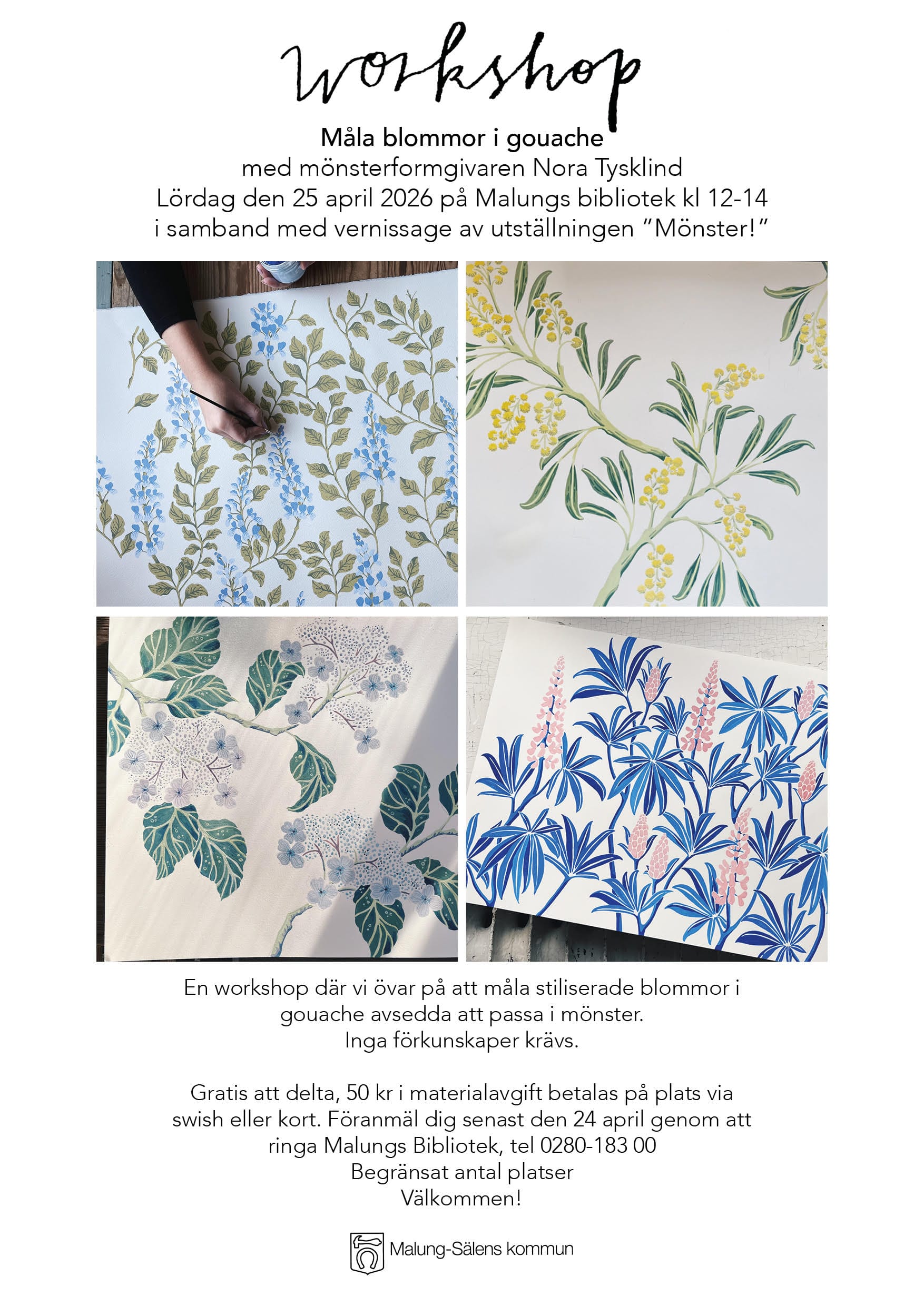 Måla blommor i gouache - workshop