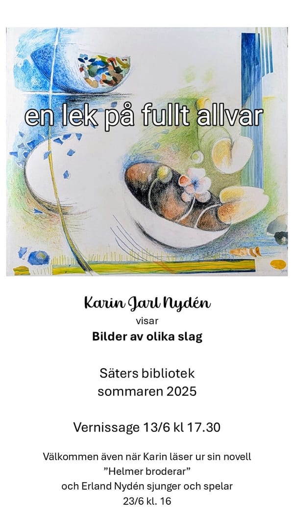 Karin Jarl Nyde'n -Sommarutställning Säters bibliotek